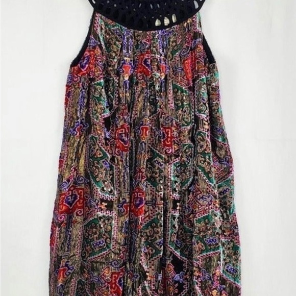 Anthropologie Moulinette Soeurs Linnea Silk Blend Velvet Burnout mini dress S - Picture 5 of 12